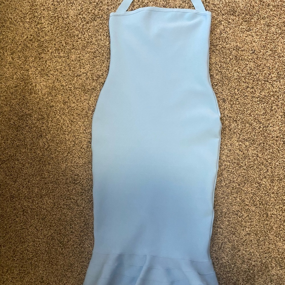 Elegant Blue Sleeveless Dress